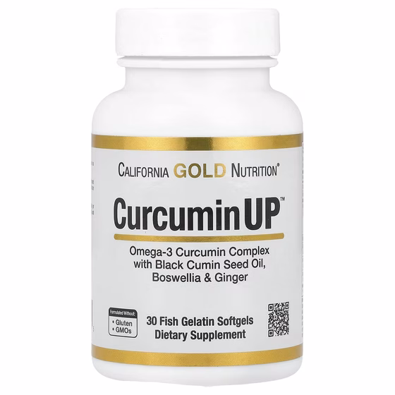 California Gold Nutrition, CurcuminUP, комплекс с омега-3 и куркумином, 30 капсул