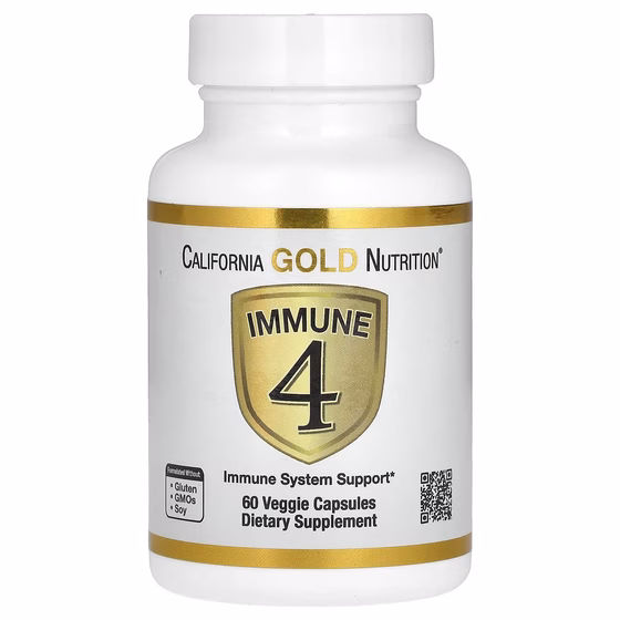 California Gold Nutrition, Immune 4,средство для укрепления иммунитета, 60 вегетарианских кап