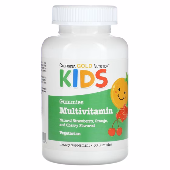 California Gold Nutrition, Kid’s Multi Vitamin Gummies, No Gelatin, Mixed Berry and Fruit Flavor, 60