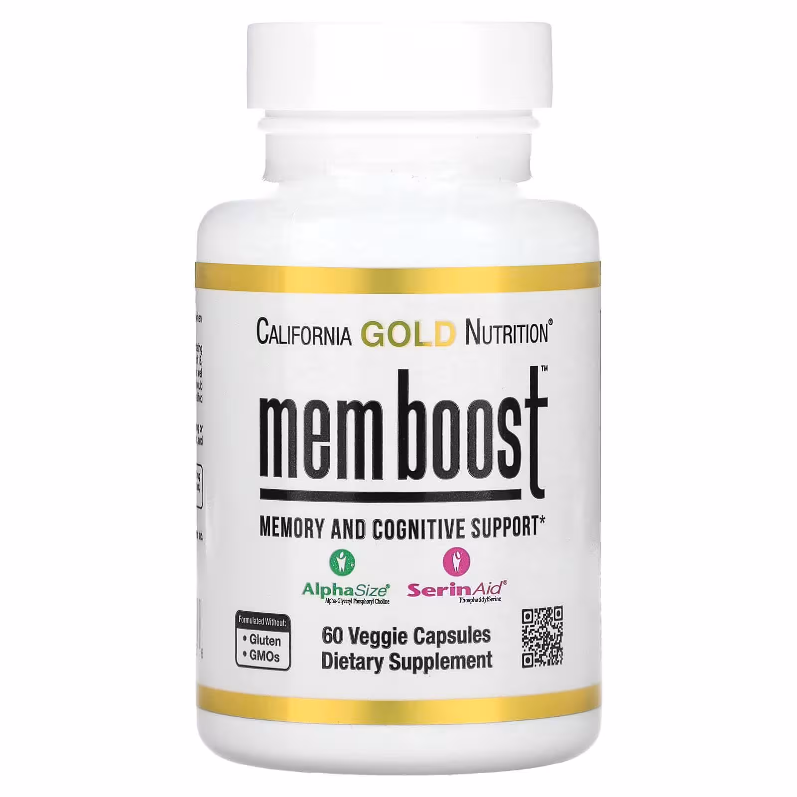 California Gold Nutrition, MEM Boost, средство для поддержки памяти и когнитивных функций, 60 растит