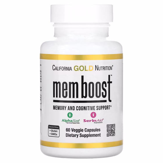 California Gold Nutrition, MEM Boost, средство для поддержки памяти и когнитивных функций, 60 растит