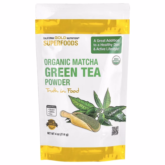 California Gold Nutrition, Superfoods, зеленый чай матча в порошке, 114 г (4 унции)