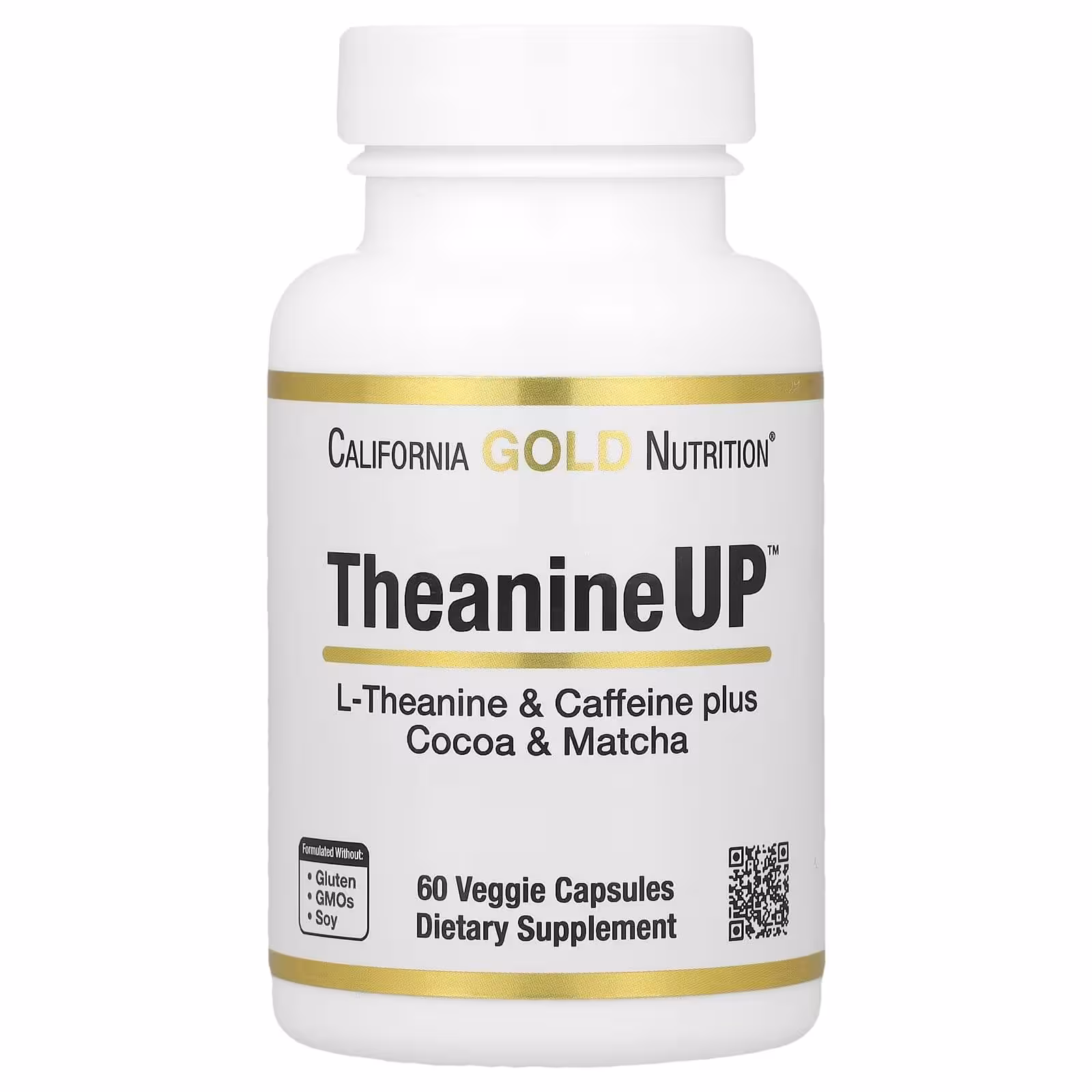 California Gold Nutrition, TheanineUP, сфокусированная энергия, L-теанин и кофеин, 60 рас