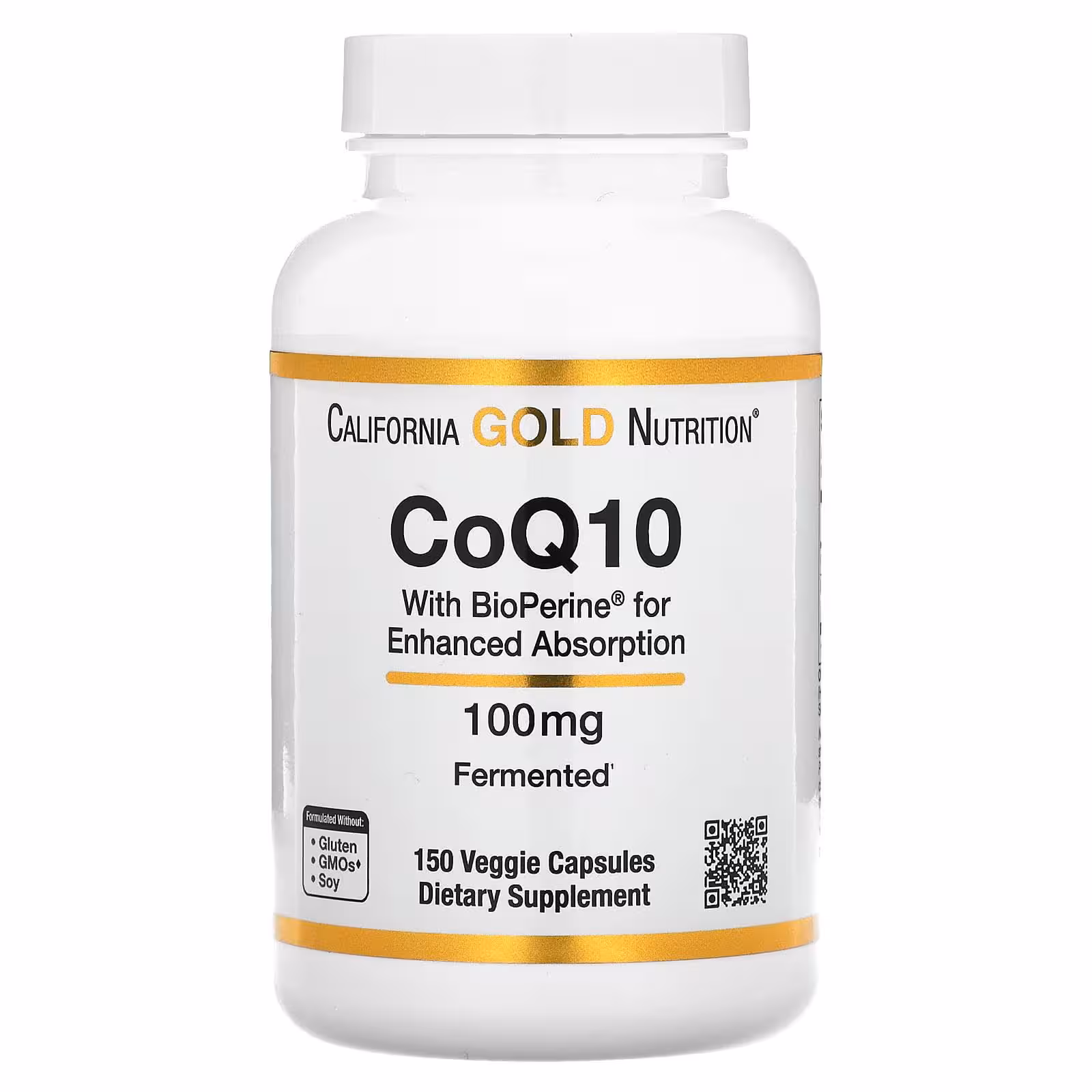 California Gold Nutrition, коэнзим Q10 фармацевтической степени чистоты с экстрактом Bioperine, 100