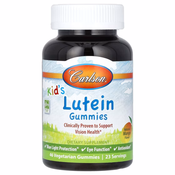 Carlson, Kid's Lutein Gummies, натуральное манго, 46 вегетарианских жевательных таблеток