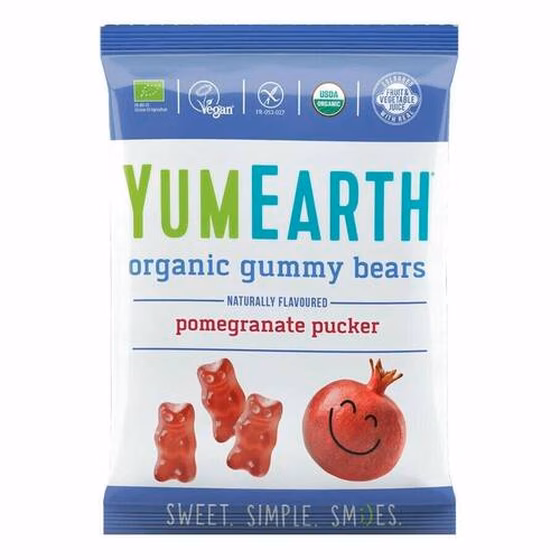 YumEarth, Жевательные конфеты, Гранат Мишки, 50 г