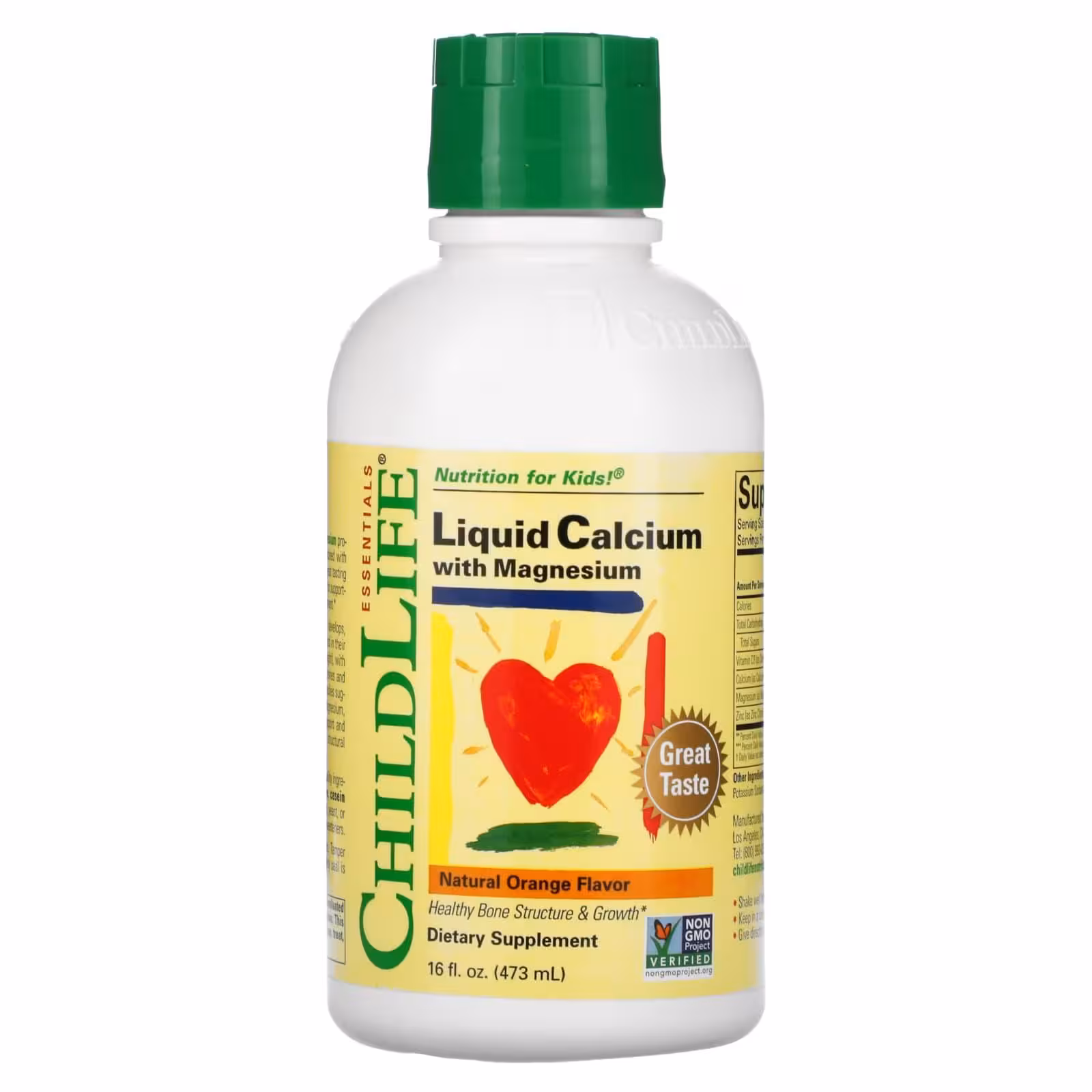 ChildLife Essentials, Жидкий кальций с магнием, вкус натурального апельсина, 473 мл