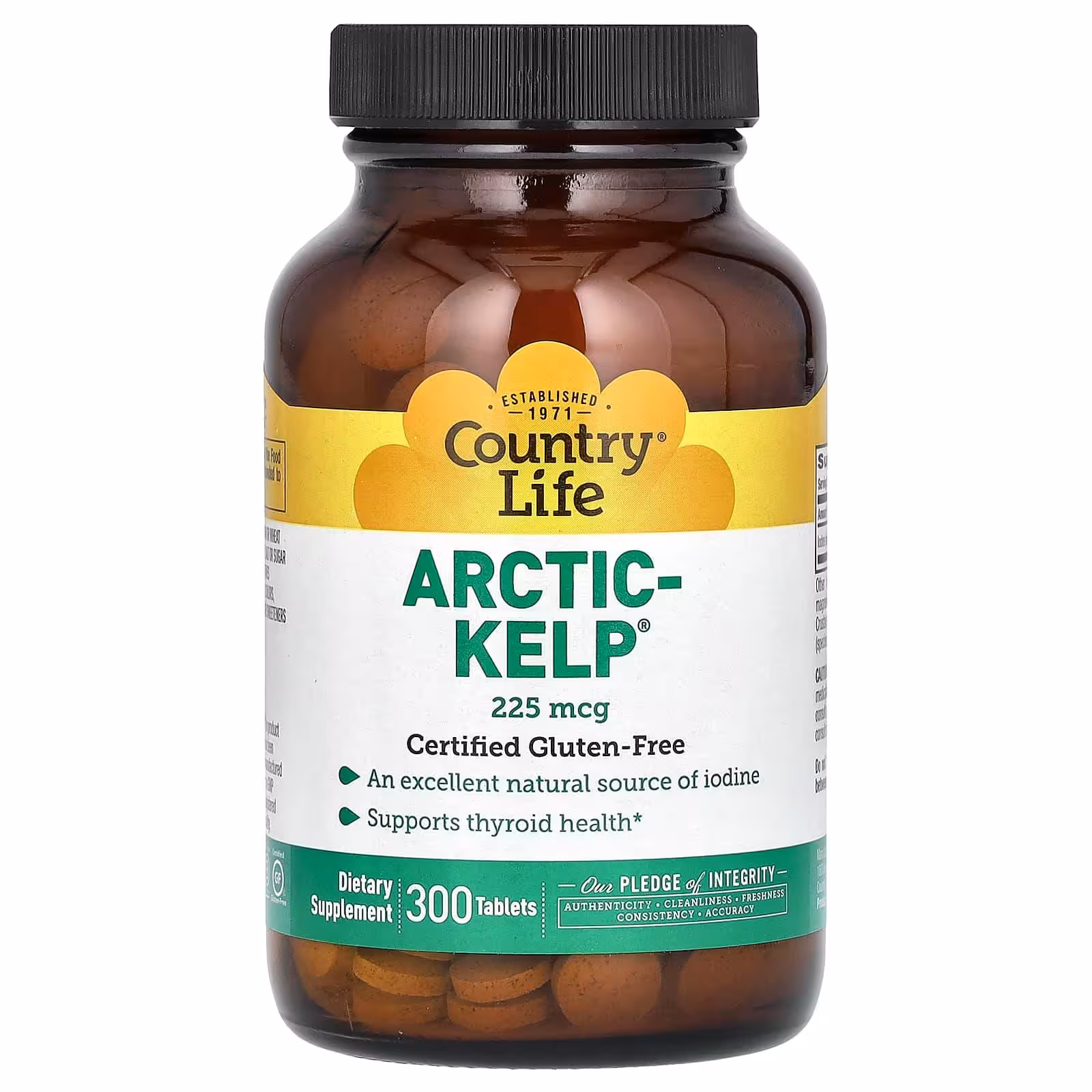 Country Life, Arctic-Kelp, 225 мкг, 300 таблеток