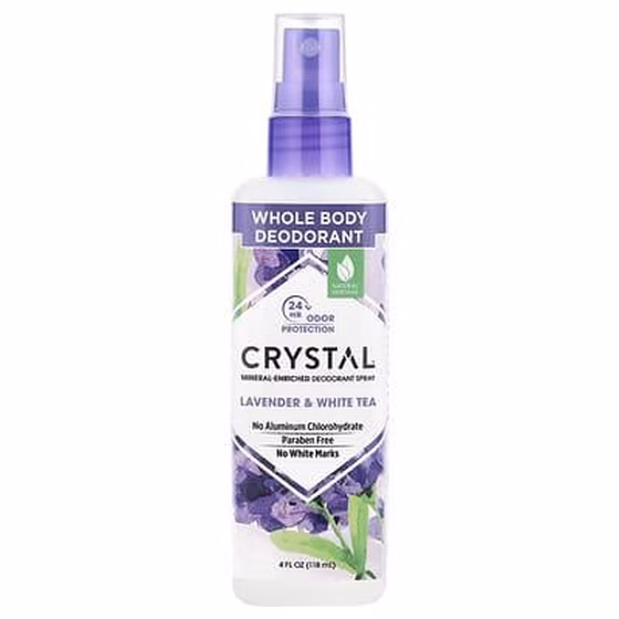 Crystal Body Deodorant, Минеральный дезодорант-спрей с лавандой и белым чаем, 118 мл (4 жидких унции