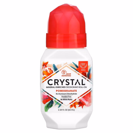 Crystal Body Deodorant, Натуральный шариковый дезодорант с гранатом, 2,25 жидкой унции (66 мл)