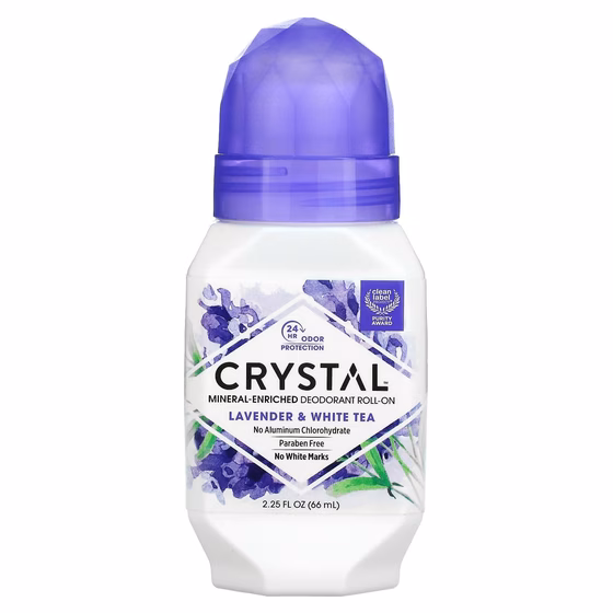 Crystal Body Deodorant, Натуральный шариковый дезодорант с лавандой и белым чаем, 2,25 жидкой унции