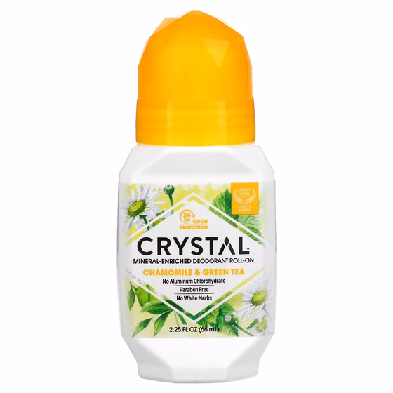 Crystal Body Deodorant, Натуральный шариковый дезодорант с ромашкой и зеленым чаем, 2,25 жидкой унци
