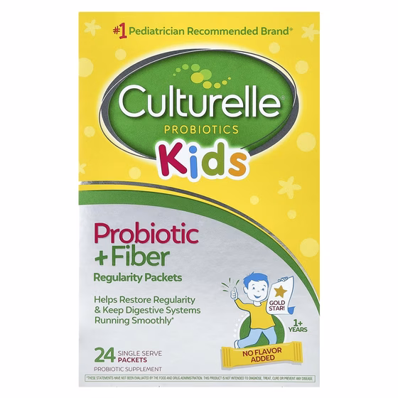 Culturelle, Kids, Пробиотик + клетчатка, для нормальной работы кишечника, для детей от 1 года, 24 по