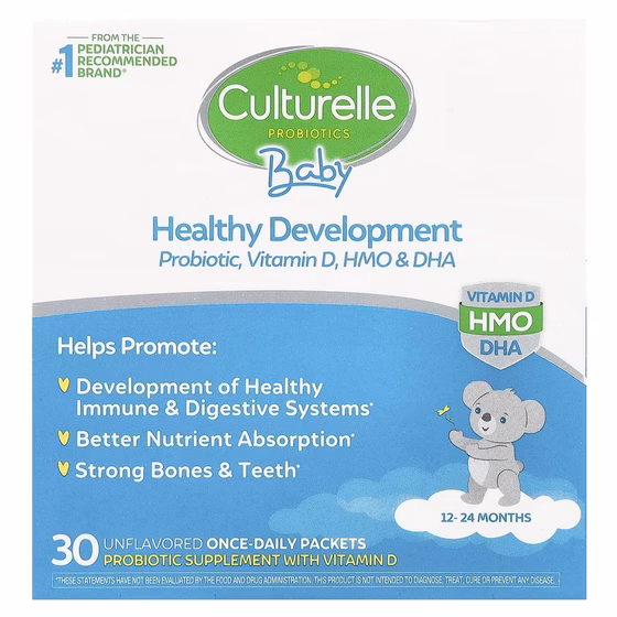 Culturelle, пробиотики, для детей, «Рост и развитие», пробиотики + витамин D в пакетиках, от 12 до 2