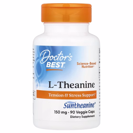 Doctor's Best, L-теанин Suntheanine, 150 мг, 90 вегетарианских капсул