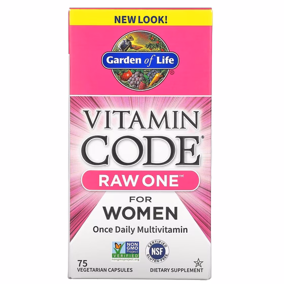 Garden of Life, Vitamin Code, RAW One, мультивитаминная добавка для женщин (для приема 1 раз в день)