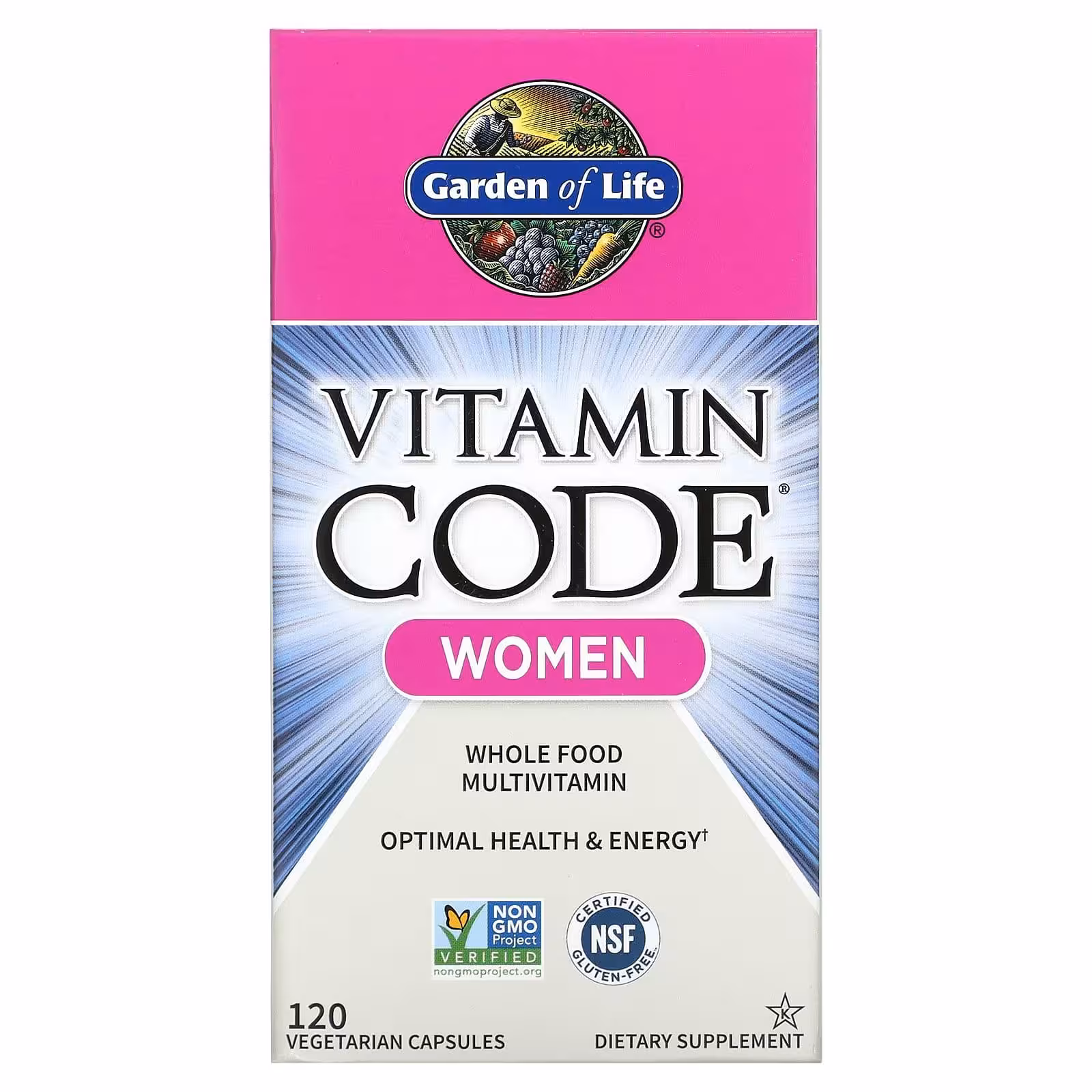 Garden of Life, Vitamin Code, мультивитамины из цельных продуктов для женщин, 120 вегетарианских кап