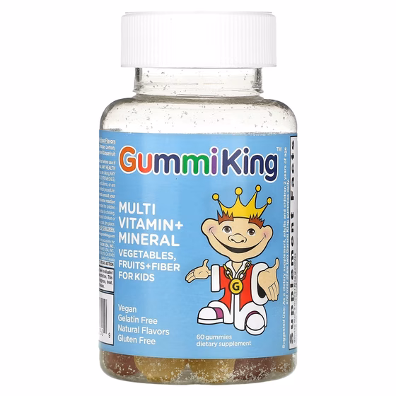 GummiKing, Мультивитаминно-минеральная добавка, с овощами, фруктами и волокнами, для детей, 60 тянуч