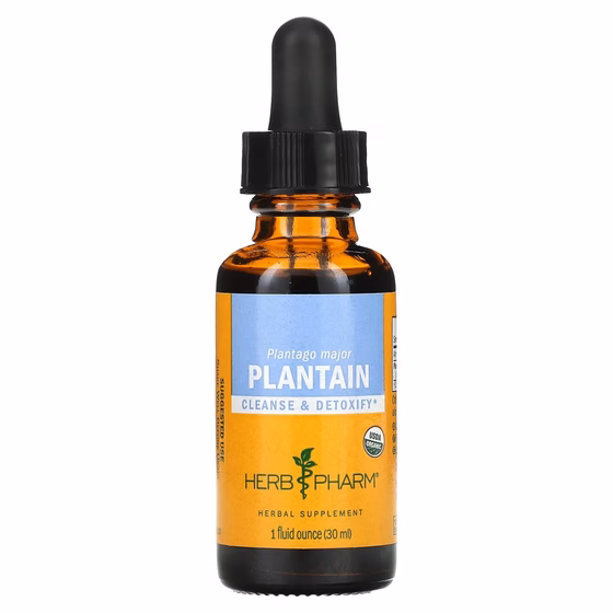 Herb Pharm, Подорожник, свежий лист, 1 жидкая унция (30 мл)