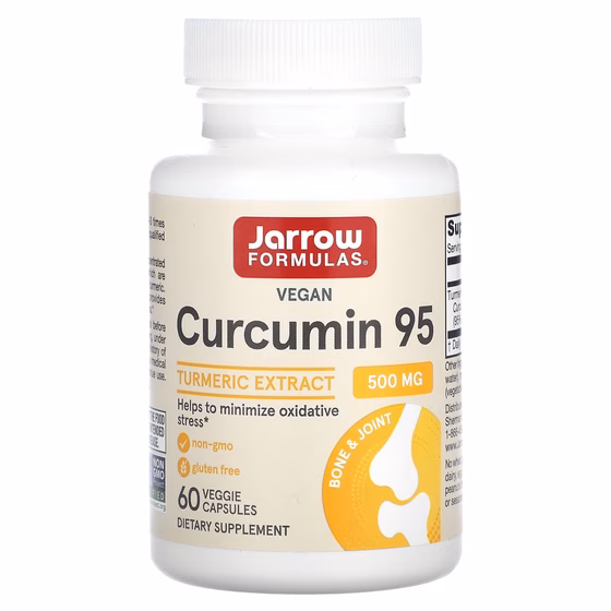 Jarrow Formulas, куркумин 95, 500 мг, 60 растительных капсул