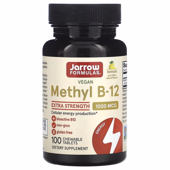Jarrow Formulas, Метил B-12, со вкусом лимона, 1000 мкг, 100 пастилок