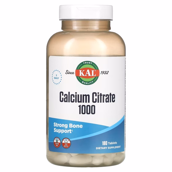 KAL, Цитрат кальция 1000, 333 мг, 180 таблеток