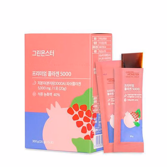 KOREA, Green Monster, Премиум Коллаген 5000, 300г, 20г x 15шт
