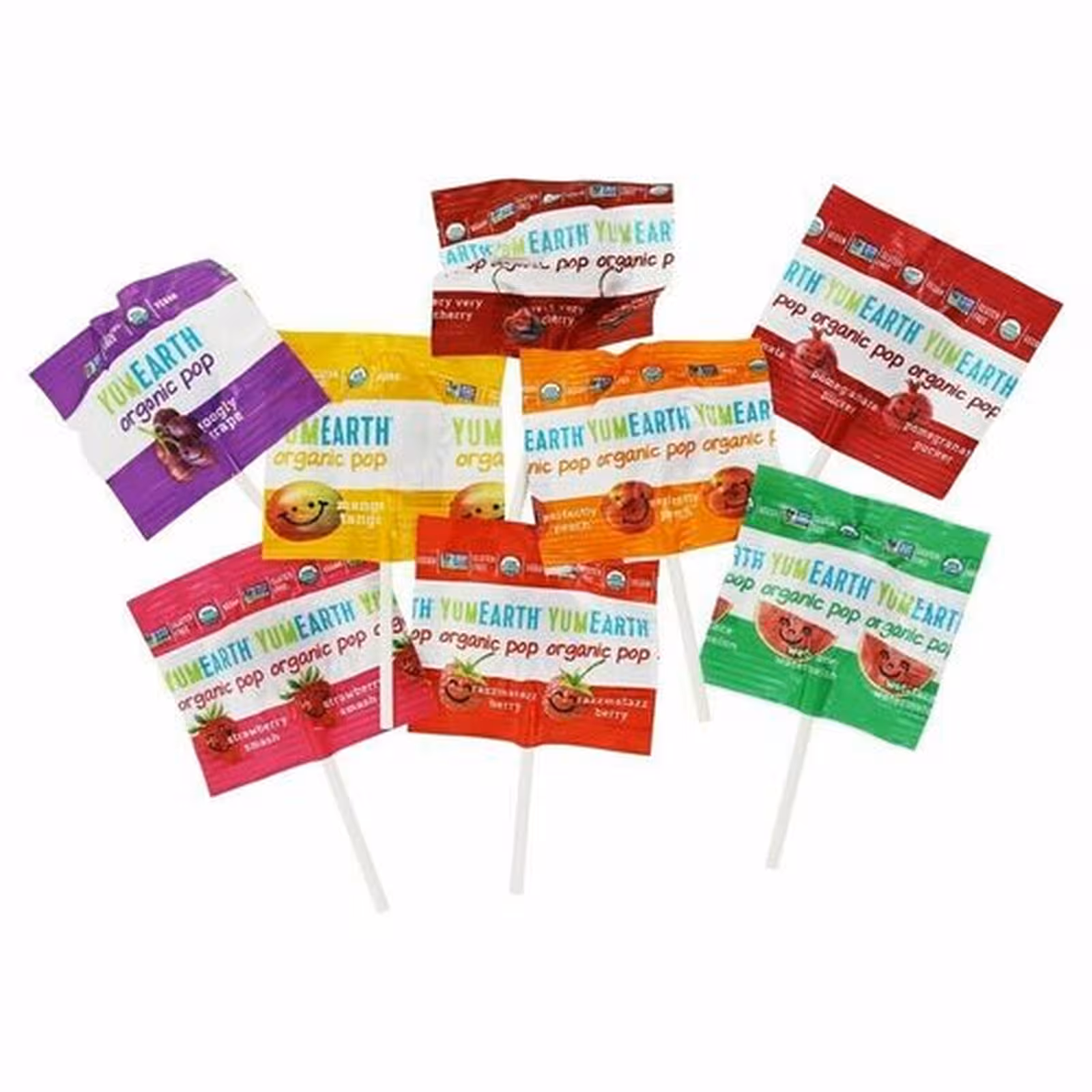 ШТУКА Yum Earth, Органические фруктовые леденцы, 100х6,2 г