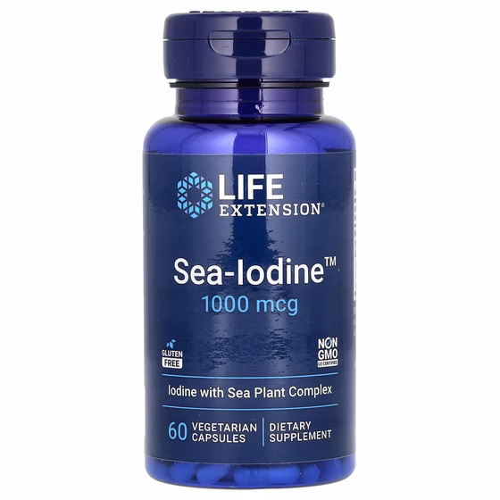 Life Extension, Sea-Iodine, 1000 мкг, 60 вегетарианских капсул