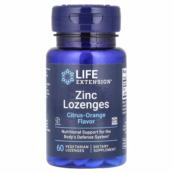 Life Extension, Zinc Lozenges, Citrus-Orange Flavor, 60 Vegetarian Lozenges