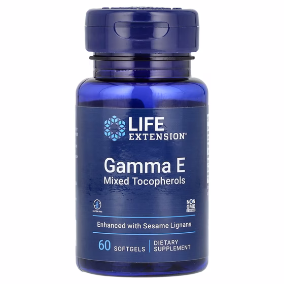 Life Extension, Гамма E Смешанные Токоферолы, 60 Мягких Желатиновых Капсул