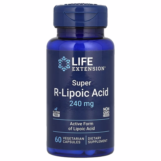 Life Extension, супер R-липоевая кислота, 240 мг, 60 вегетарианских капсул