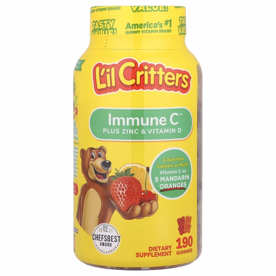L'il Critters, Immune C с цинком и витамином D, 190 жевательных мармеладок