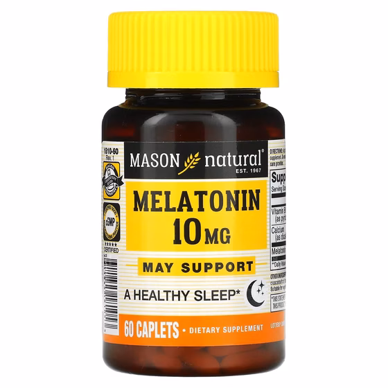 Mason Natural, Мелатонин, 10 мг, 60 капсул