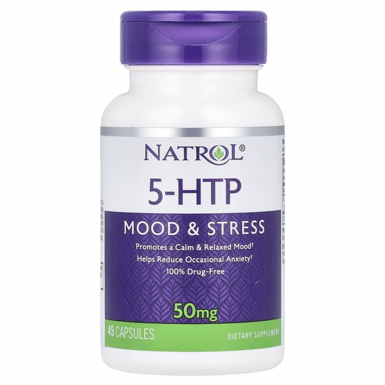 Natrol, 5-HTP, Настроение и стресс, 50 мг, 45 капсул