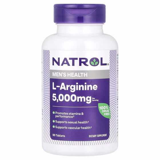 Natrol, L-аргинин, 5000 мг, 90 таблеток