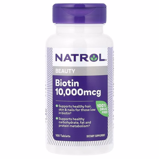 Natrol, Биотин, Максимальное действие, 10 000 мкг, 100 таблеток