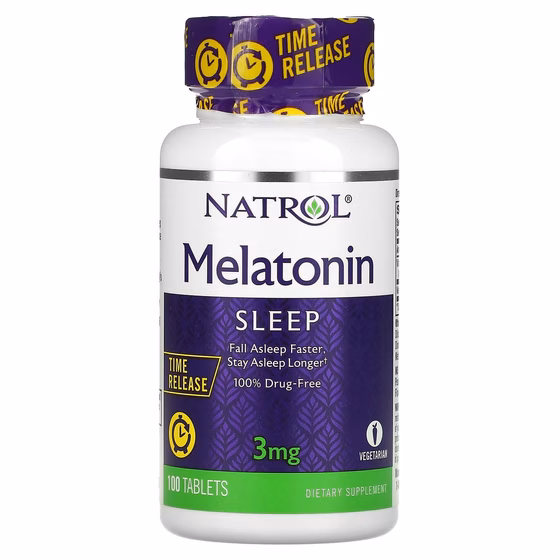 Natrol, Мелатонин, Медленное высвобождение, 3 мг, 100 таблеток