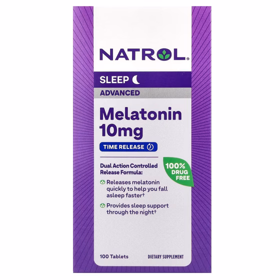 Natrol, Мелатонин, улучшенный сон, медленное высвобождение, 10 мг, 100 таблеток