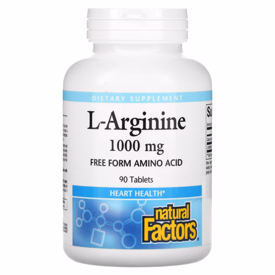 Natural Factors, L-аргинин, 1,000 мг, 90 таблеток