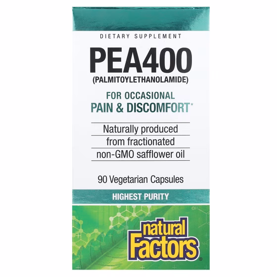 Natural Factors, PEA400, 90 вегетарианских капсул