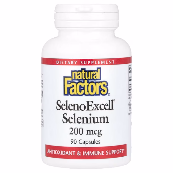 Natural Factors, SelenoExcell, селен, 200 мкг, 90 капсул