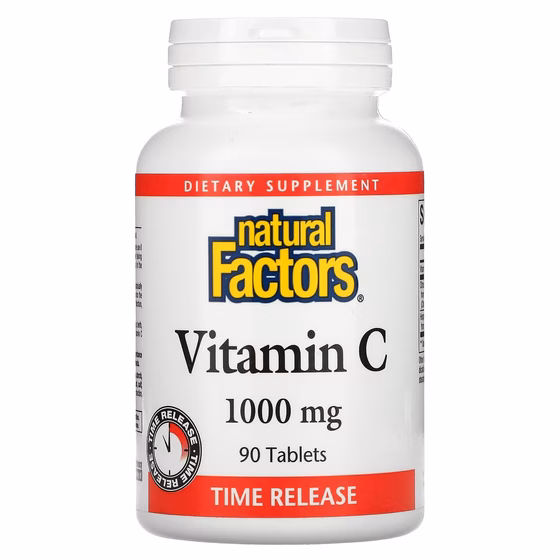Natural Factors, витамин C, 1000 мг, 90 таблеток с медленным высвобождением
