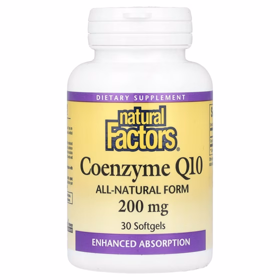 Natural Factors, коэнзим Q10, 200 мг, 30 капсул