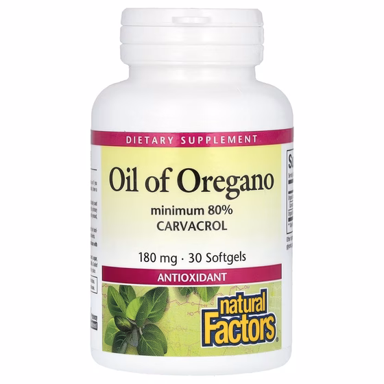 Natural Factors, Масло орегано, 180 мг, 30 мягких таблеток