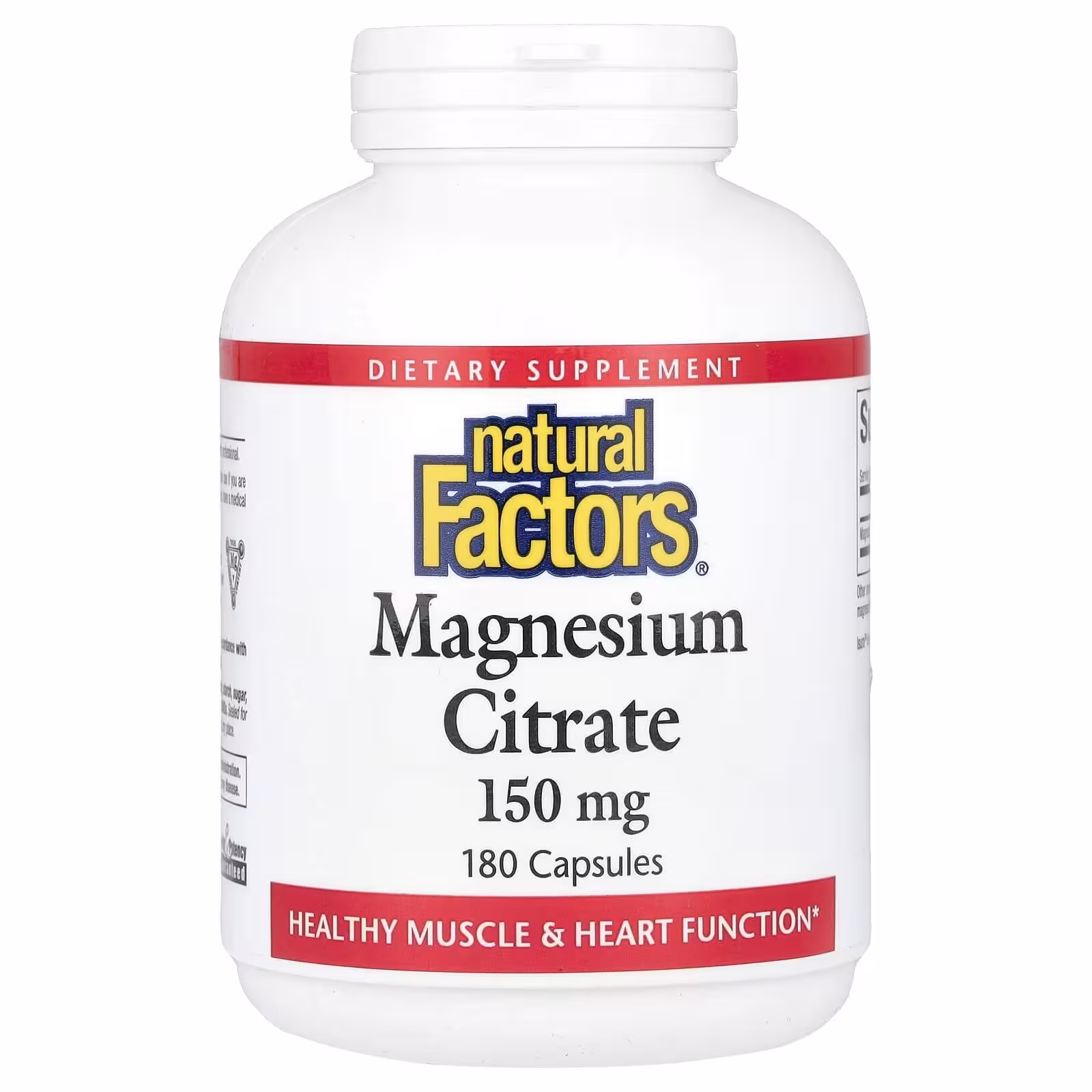 Natural Factors, цитрат магния, 150 мг, 180 капсул