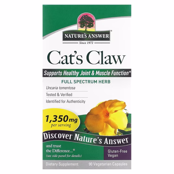 Nature's Answer, Кошачий коготь, 450 мг, 90 вегетарианских капсул