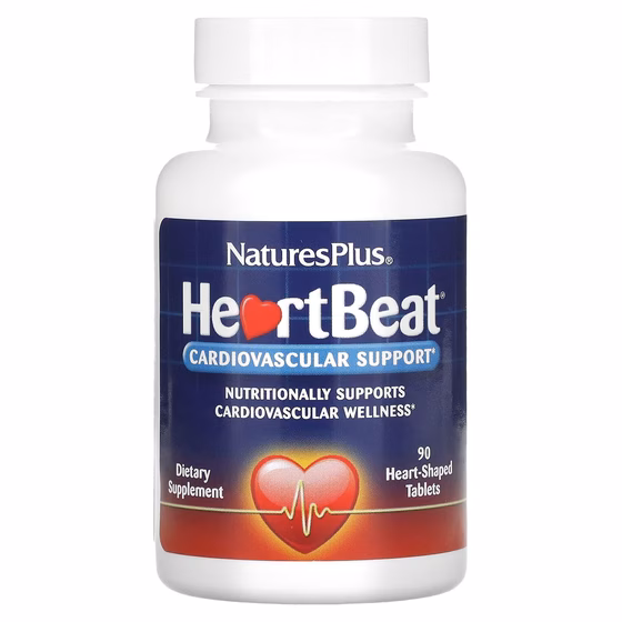 Nature's Plus, HeartBeat, поддержка сердечно-сосудистой системы, 90 таблеток в форме сердца