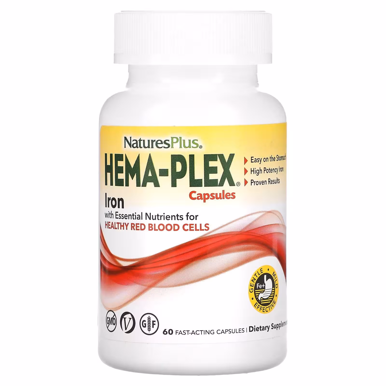 Nature's Plus, Hema-Plex, 60 вегетарианских капсул быстрого действия