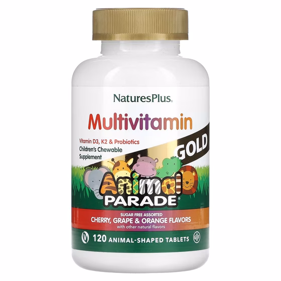 Nature's Plus, Source of Life Animal Parade Gold, добавка для детей с мультивитаминами и минералами,